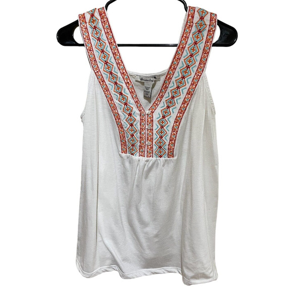 American Rag Womens Embroidered Sleeveless Multicolored Top Size 0X - Picture 1 of 10